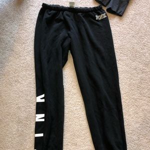 PINK VS black sweatpants